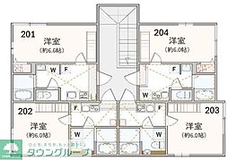 アザーレ・キュリオス上大岡 1Kの間取図画像