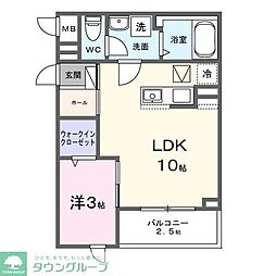 シエルテラス金沢八景 1LDKの間取図画像
