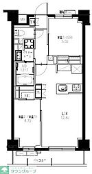 JR武蔵野線 東浦和駅 徒歩10分の賃貸マンション 4階2LDKの間取り