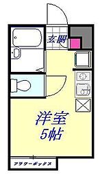 JR京浜東北・根岸線 川口駅 徒歩6分の賃貸アパート 1階ワンルームの間取り