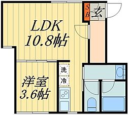 JR京浜東北・根岸線 西川口駅 徒歩13分の賃貸マンション 3階1LDKの間取り