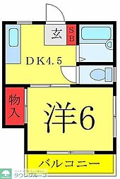 埼玉高速鉄道 南鳩ヶ谷駅 徒歩13分の賃貸アパート 3階1DKの間取り