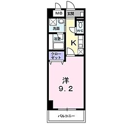 埼玉高速鉄道 川口元郷駅 徒歩19分の賃貸マンション 3階1Kの間取り