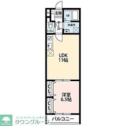 日暮里舎人ライナー 見沼代親水公園駅 徒歩27分の賃貸アパート 2階1LDKの間取り