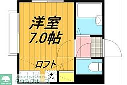 JR埼京線 戸田駅 徒歩29分の賃貸アパート 2階ワンルームの間取り