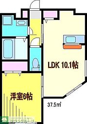 埼玉高速鉄道 川口元郷駅 徒歩6分の賃貸マンション 1階1LDKの間取り