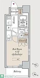 JR京浜東北・根岸線 川口駅 徒歩3分の賃貸マンション 3階1Kの間取り