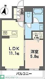 JR京浜東北・根岸線 与野駅 徒歩11分の賃貸マンション 1階1LDKの間取り