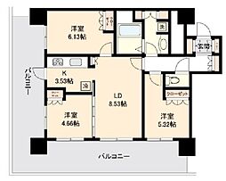 JR京浜東北・根岸線 川口駅 徒歩11分の賃貸マンション 8階3LDKの間取り