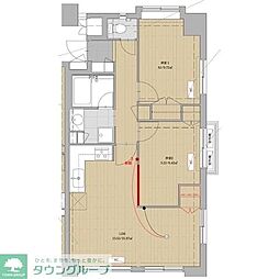 JR京浜東北・根岸線 浦和駅 徒歩12分の賃貸マンション 9階2LDKの間取り