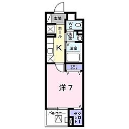 JR川越線 西大宮駅 徒歩3分の賃貸マンション 5階1Kの間取り