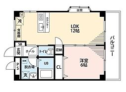 埼玉高速鉄道 鳩ヶ谷駅 徒歩15分の賃貸マンション 3階1LDKの間取り