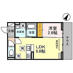 JR京浜東北・根岸線 北浦和駅 徒歩5分の賃貸アパート 1階1LDKの間取り
