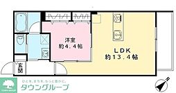 JR京浜東北・根岸線 南浦和駅 徒歩5分の賃貸マンション 2階1LDKの間取り