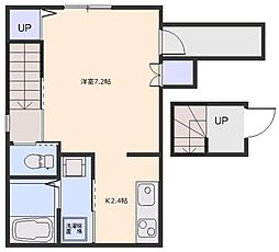 埼玉高速鉄道 東川口駅 徒歩8分の賃貸アパート 2階1Kの間取り
