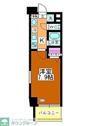 埼玉高速鉄道 川口元郷駅 徒歩2分の賃貸マンション 7階1Kの間取り