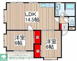 クレッセントパーク与野 2LDKの間取図画像