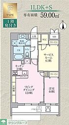 CALMRESIDENCE-prologue- 1SLDKの間取図画像