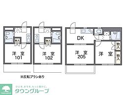 レオパレス相川マンション 1Kの間取図画像