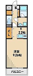 八千代レジデンス新都心 1Kの間取図画像