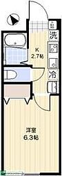 Le parc東川口 1Kの間取図画像