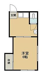 金井荘 1Kの間取図画像