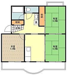 JR青梅線 羽村駅 徒歩10分の賃貸マンション 4階3DKの間取り