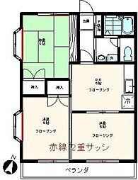 JR青梅線 東青梅駅 徒歩16分の賃貸アパート 2階3DKの間取り