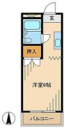 京王線 高幡不動駅 徒歩14分の賃貸アパート 3階1Kの間取り