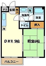 JR青梅線 羽村駅 徒歩12分の賃貸マンション 3階1LDKの間取り