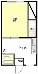 京王線 南平駅 徒歩6分の賃貸アパート 2階1Kの間取り