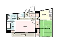 ホワイトウイング昭島 4階2DKの間取り
