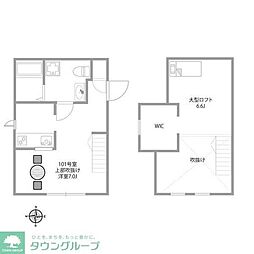 プリマ八王子壱番館 1階ワンルームの間取り