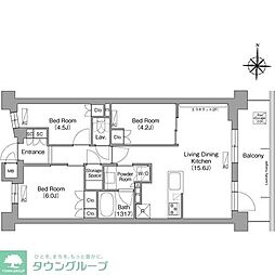 コンフォリア・リヴ八坂富士見 5階3LDKの間取り