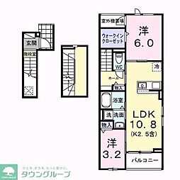 花水木 3階2LDKの間取り