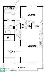 ＫＴＤ羽村 3階2LDKの間取り