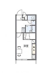 レオパレスアヴニールＡ 1階1Kの間取り