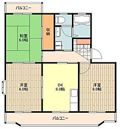 クレールドミーゼ 3階3DKの間取り