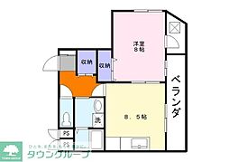 JR青梅線 牛浜駅 徒歩4分の賃貸マンション 4階1LDKの間取り