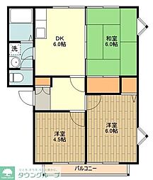 ベルメゾンI 2階3DKの間取り
