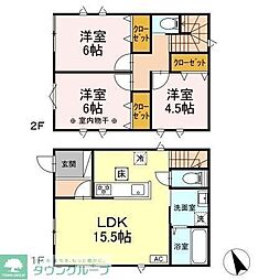 (仮称)あきる野市平沢　戸建貸家　A棟 2階3LDKの間取り