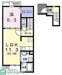 ラ・シモーヌ・メゾン　ＭＨ 2階1LDKの間取り