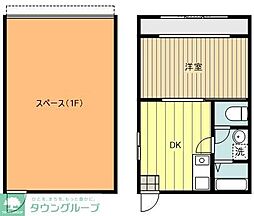 賃貸ストレージハウス 2階1DKの間取り