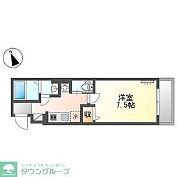 シルクネス 4階1Kの間取り