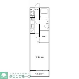 MQuarto福生 3階1Kの間取り