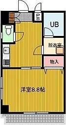 ドミール奈賀 4階1Kの間取り