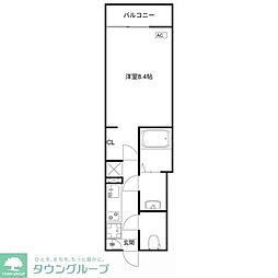 MQuarto福生 2階1Kの間取り