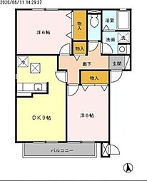 Ｂｅｌｌ・Ｈｏｕｓｅ 2階2LDKの間取り