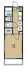 ＨＥＩＧＨＴＳ　ＳＹＭＰＨＯＮＹ（ハイツ・シンフォニー） 1階1Kの間取り