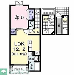 富栄富士見町ヒルズII 3階1LDKの間取り